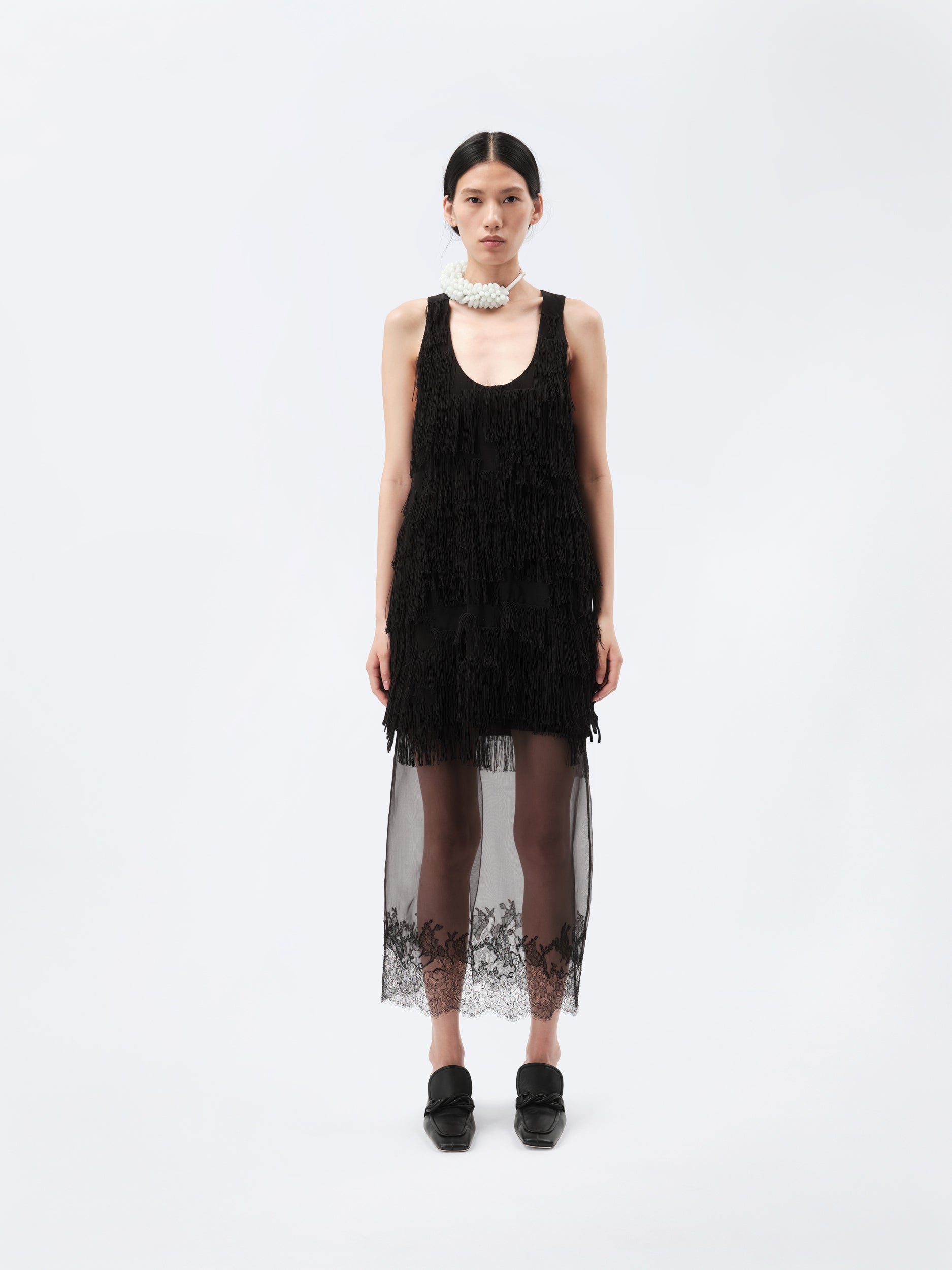 Tank top in tassel fringe