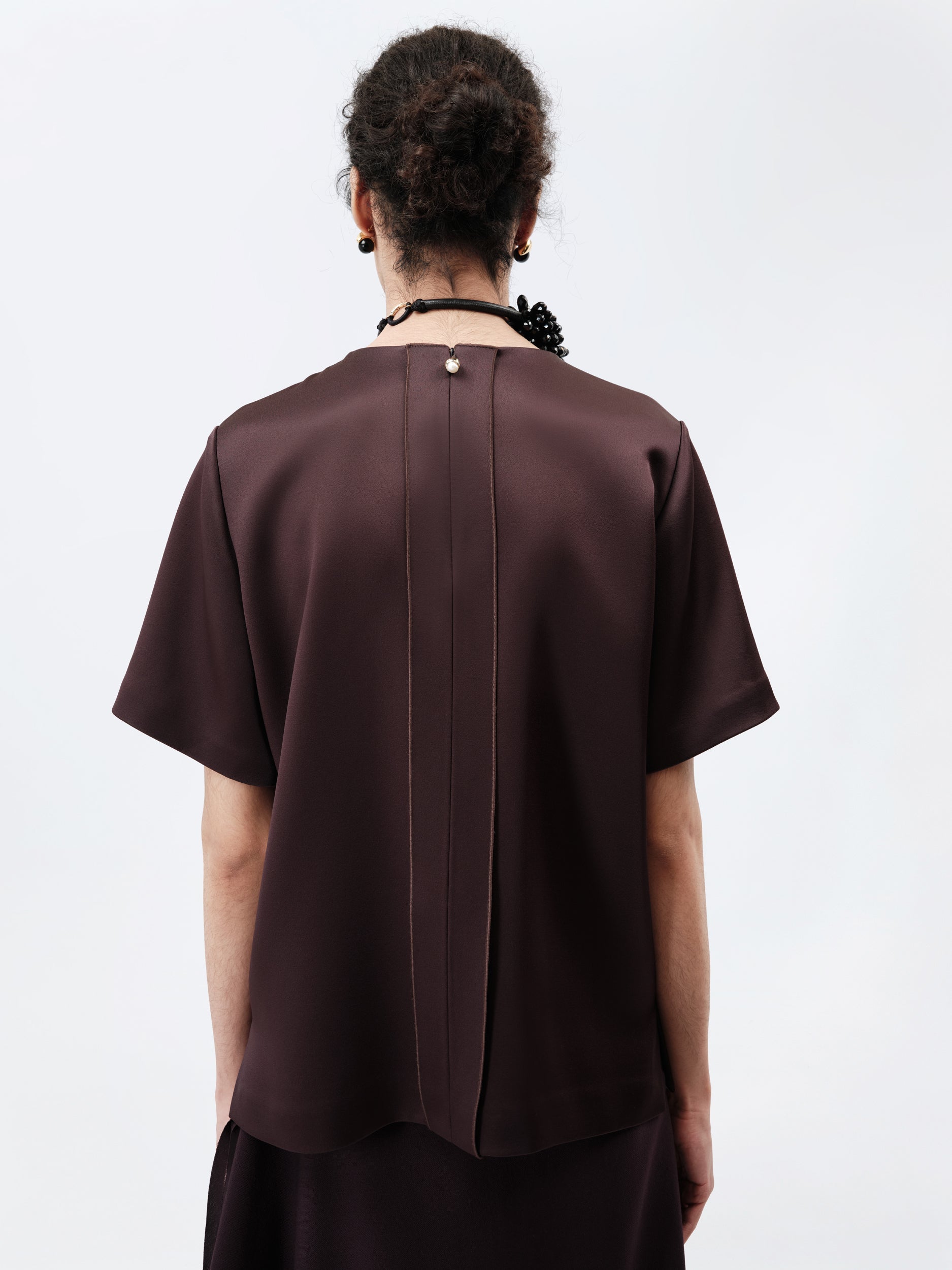 T-shirt top in double satin