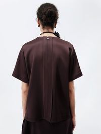 T-shirt top in double satin