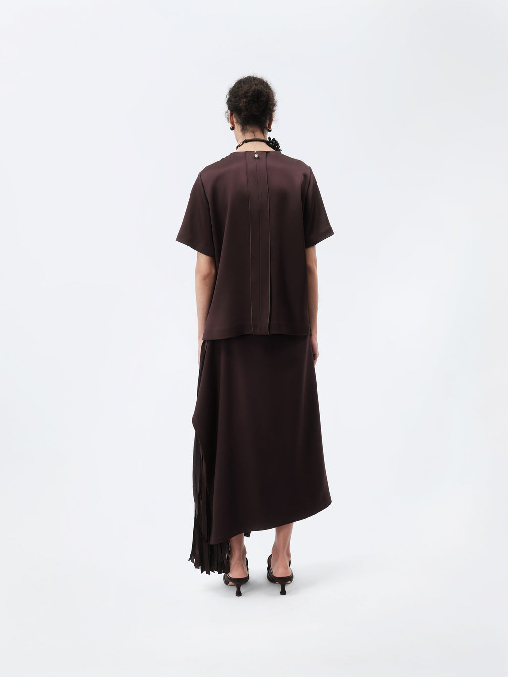 T-shirt top in double satin