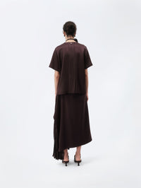 T-shirt top in double satin