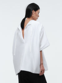 Padded T-shirt top in pressed silk