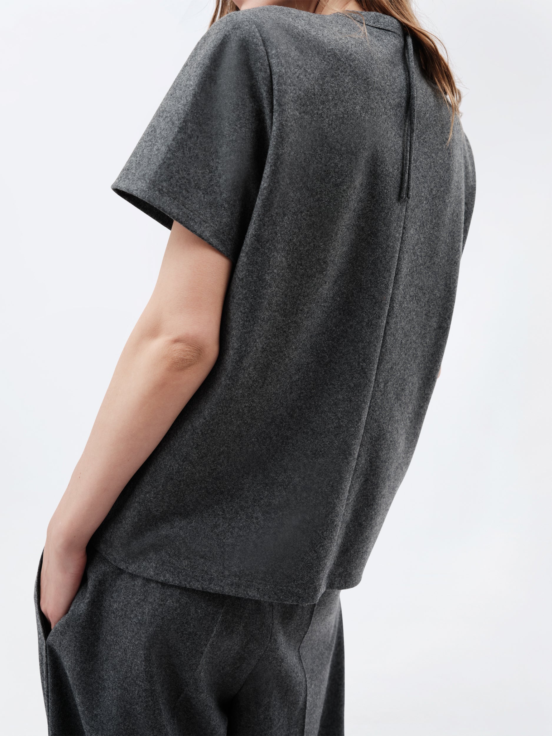Top t-shirt ajusté en flanelle