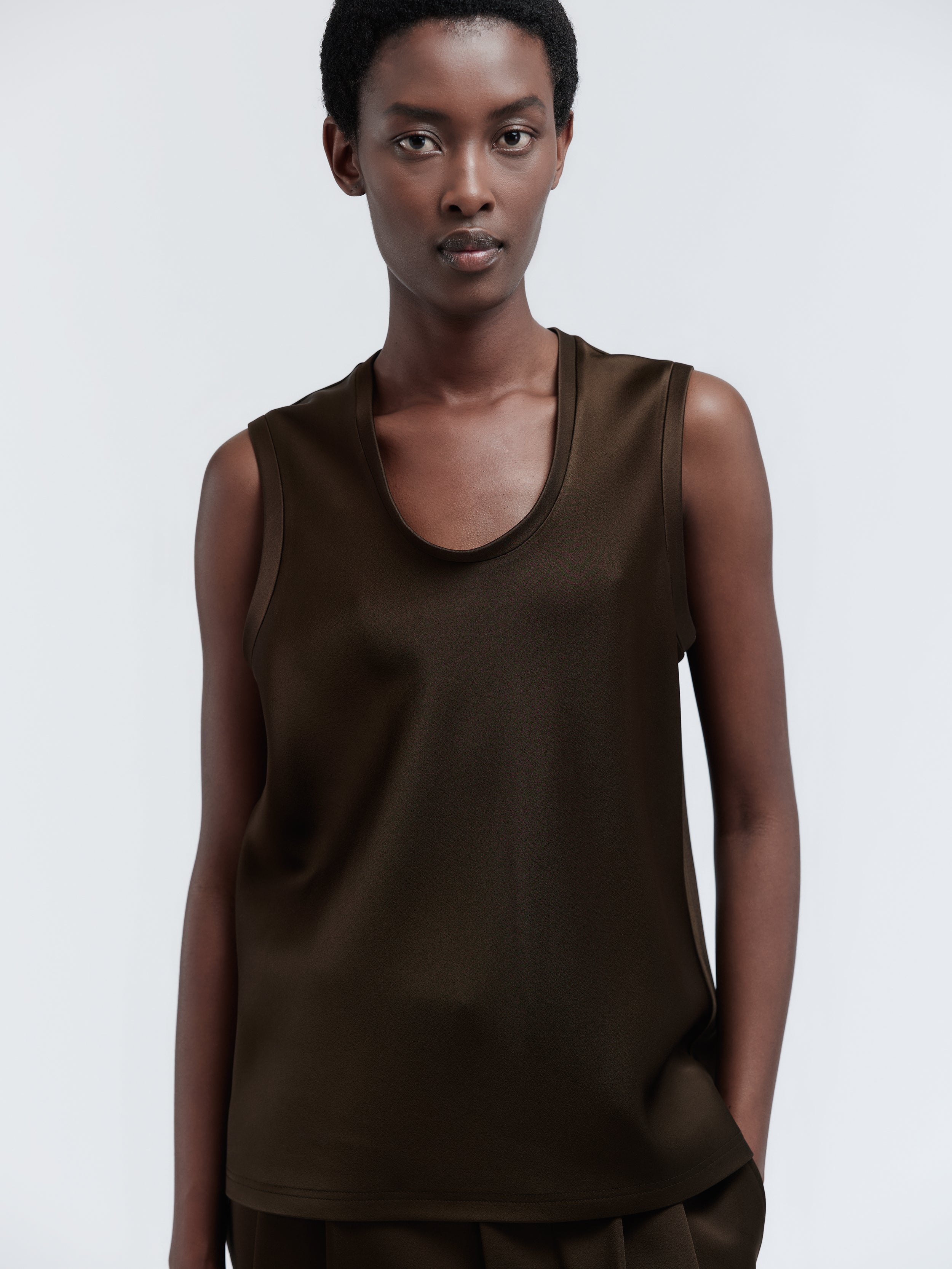 Tank top in double satin