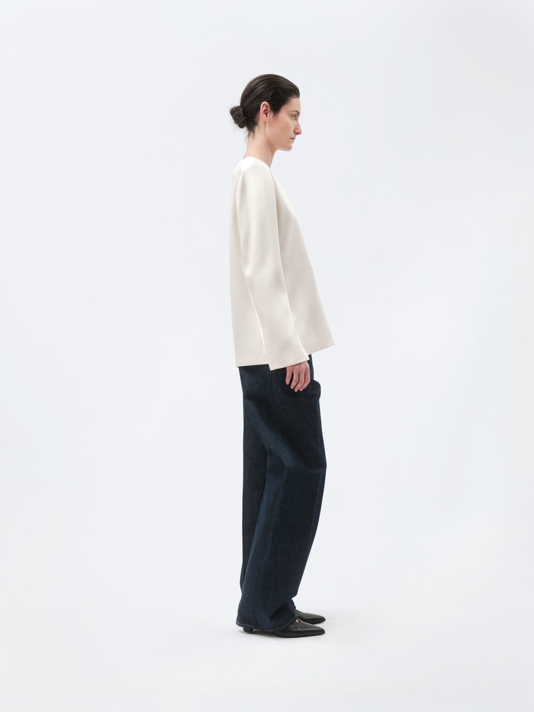 Top droit en satin double