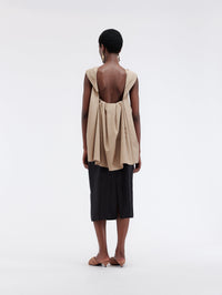 Top à dos drapé popeline de coton légère