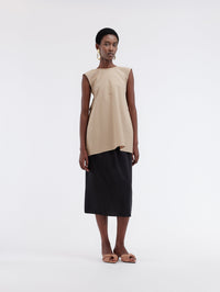 Top à dos drapé popeline de coton légère