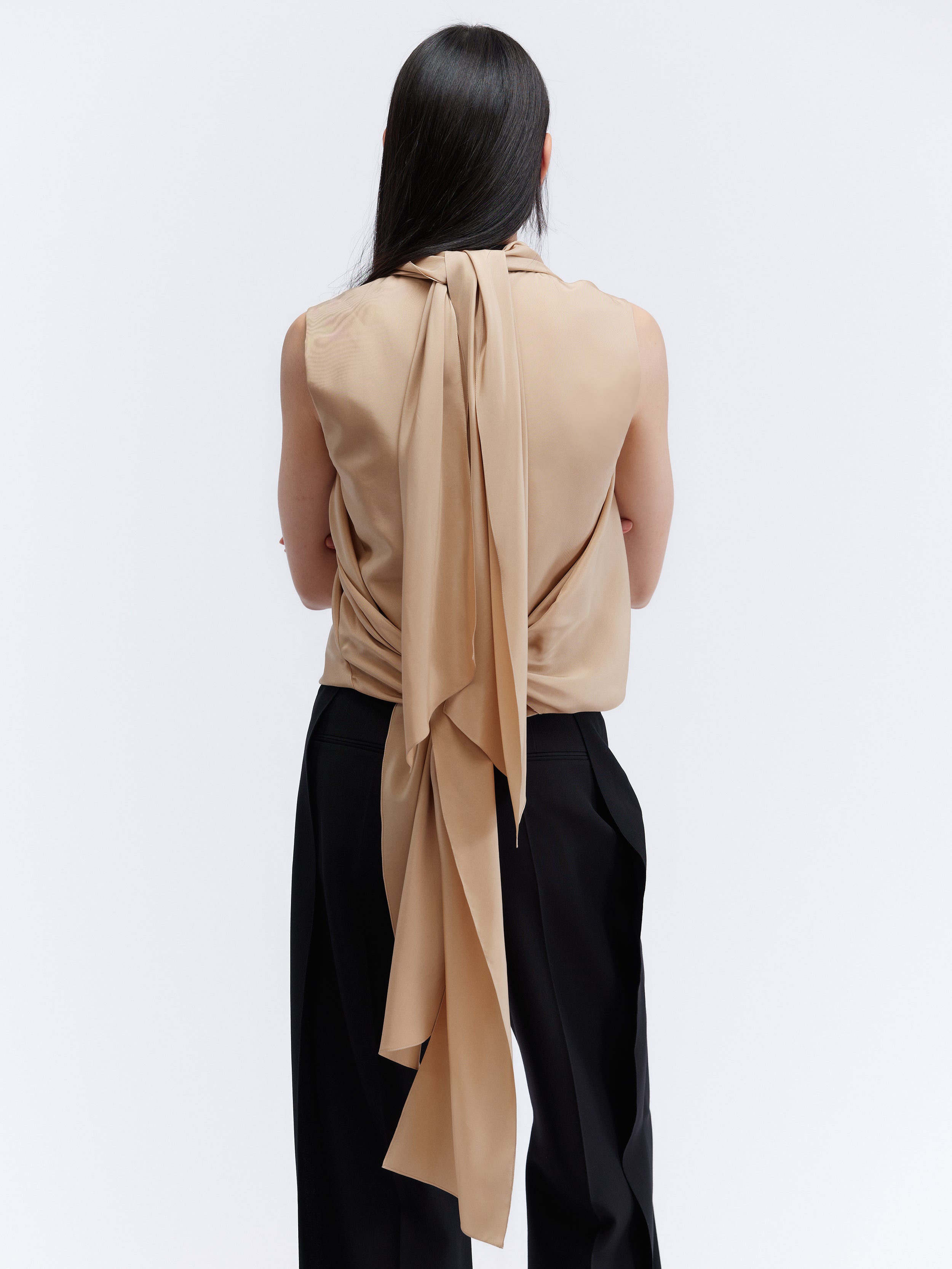 Wrap top in silk habotai