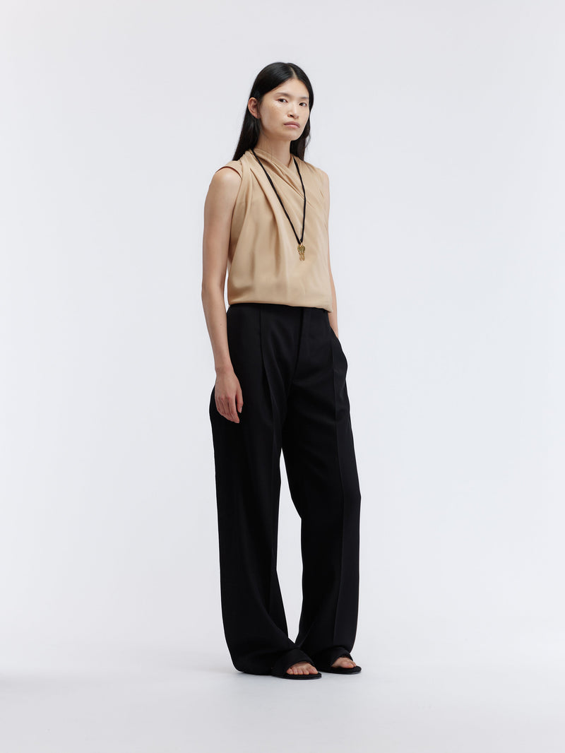 Top noué en soie habotai