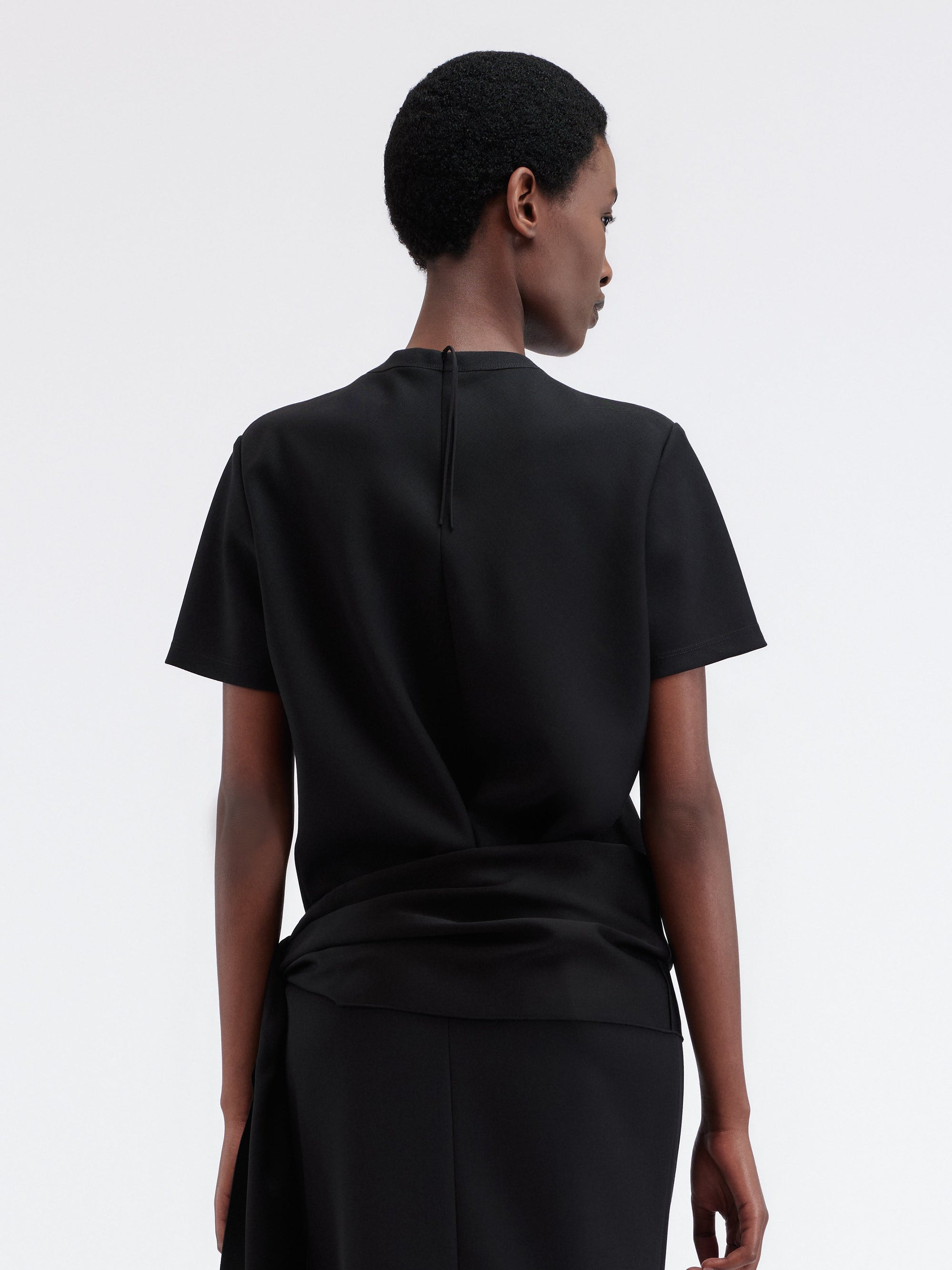 Fitted top in grain de poudre