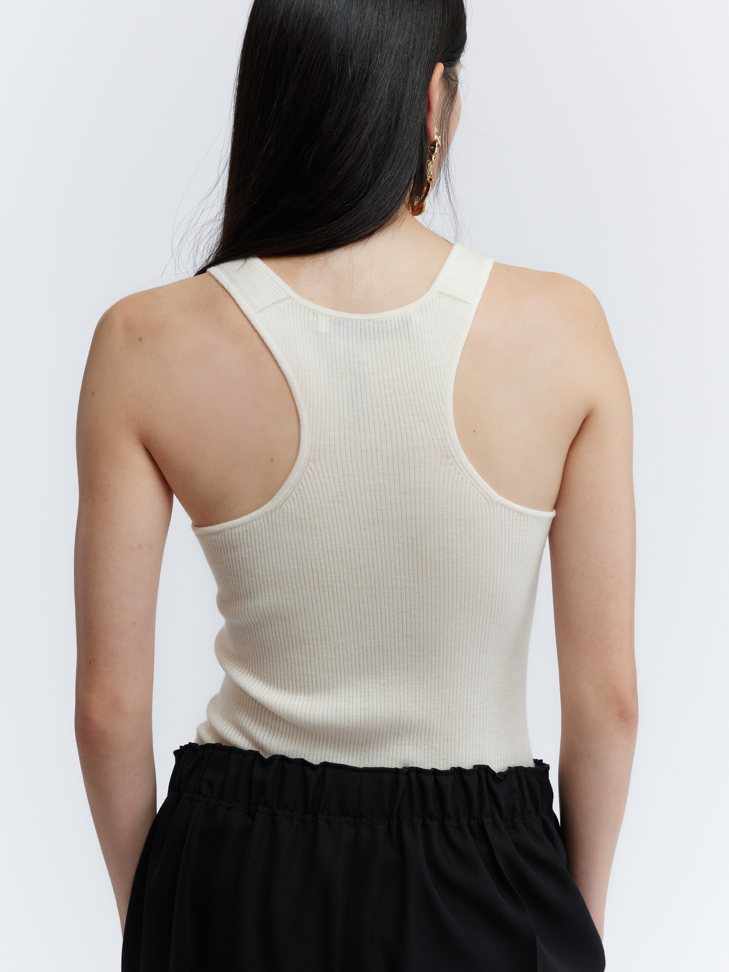 Tank top in merino rib