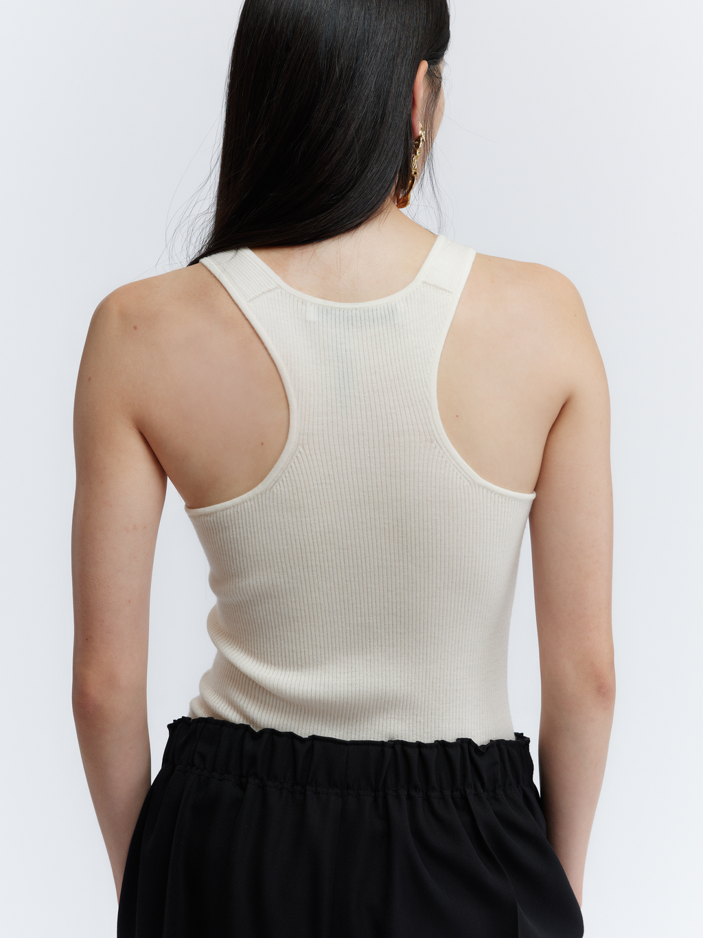 Tank top in merino rib