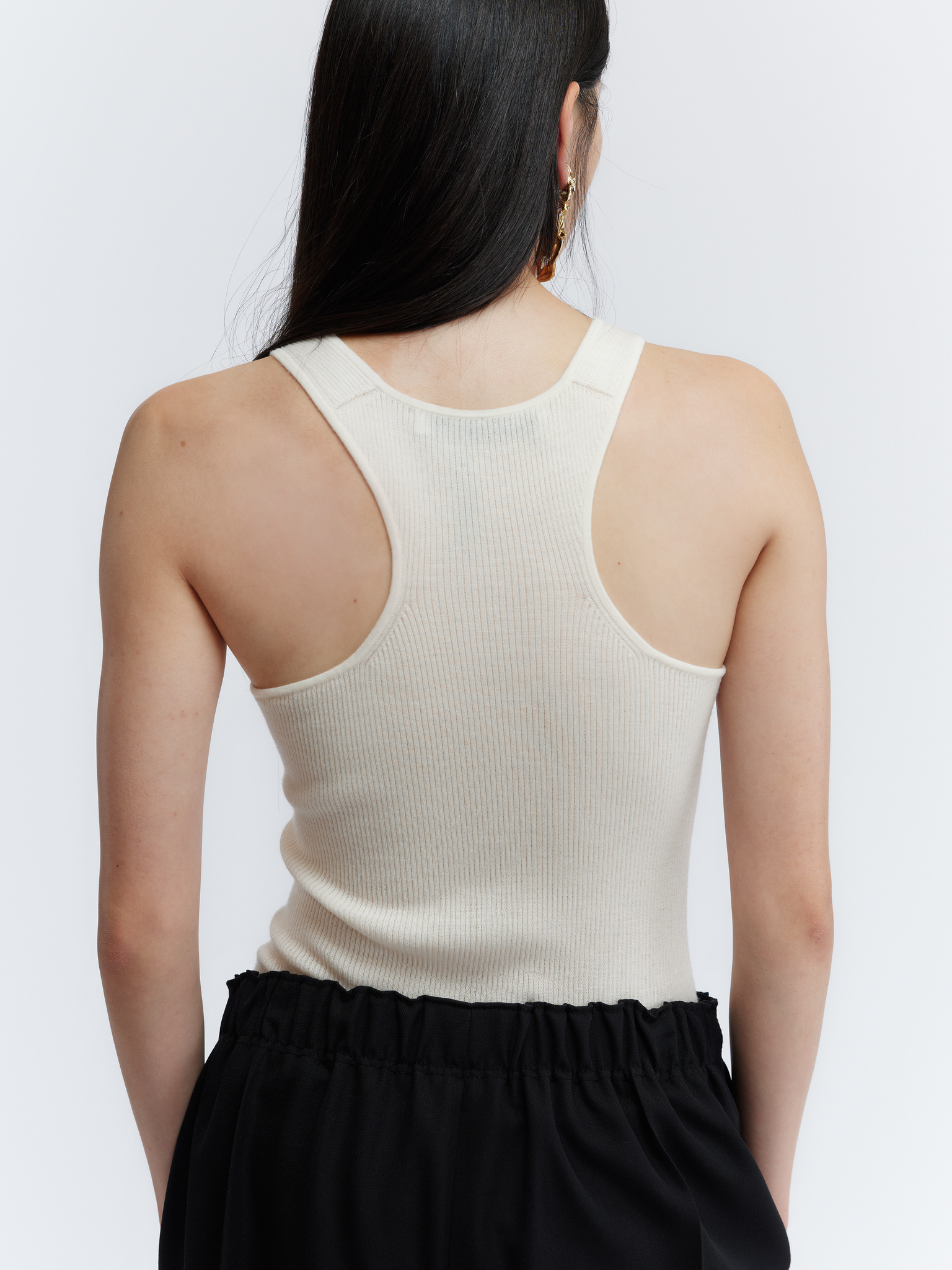 Tank top in merino rib