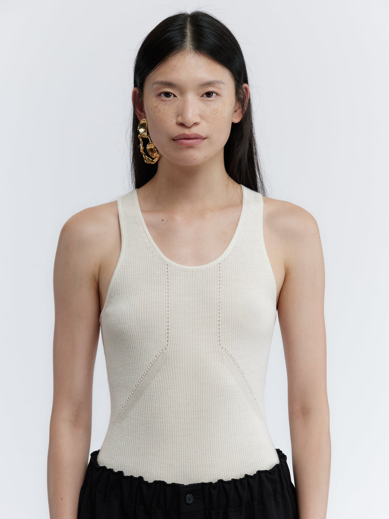 Tank top in merino rib