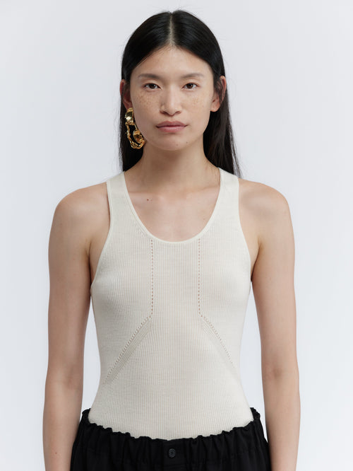 Tank top in merino rib