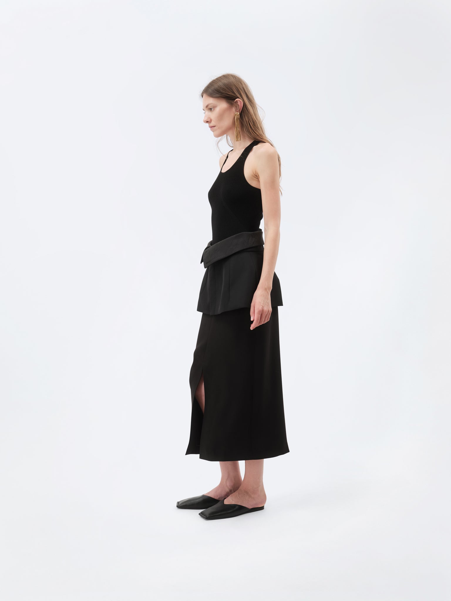 Tank top in merino rib