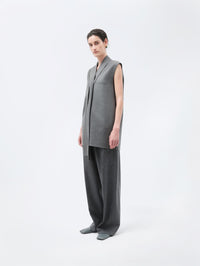 Tunique sans manches en laine double face légère