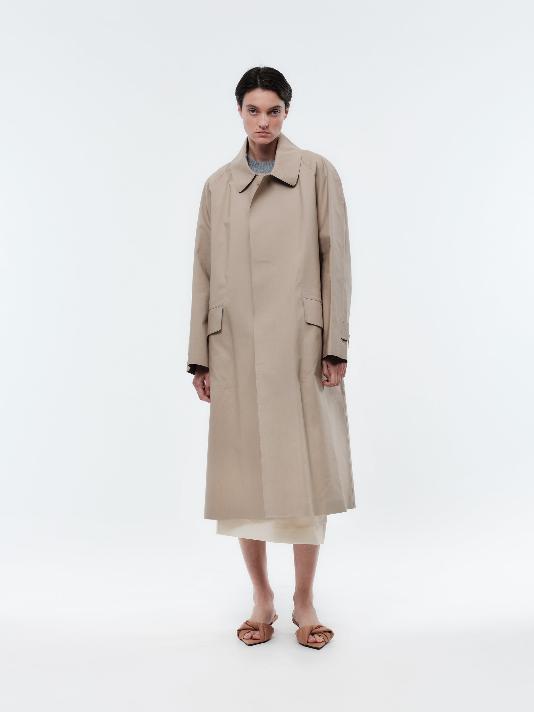 Trench coat in rainproof cotton