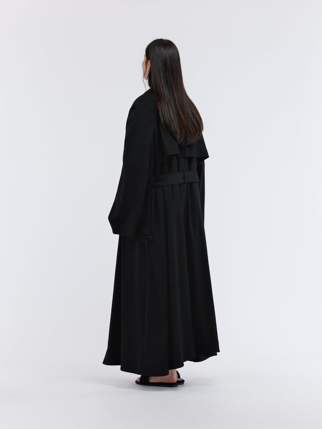 Trench foulard en crêpe de laine