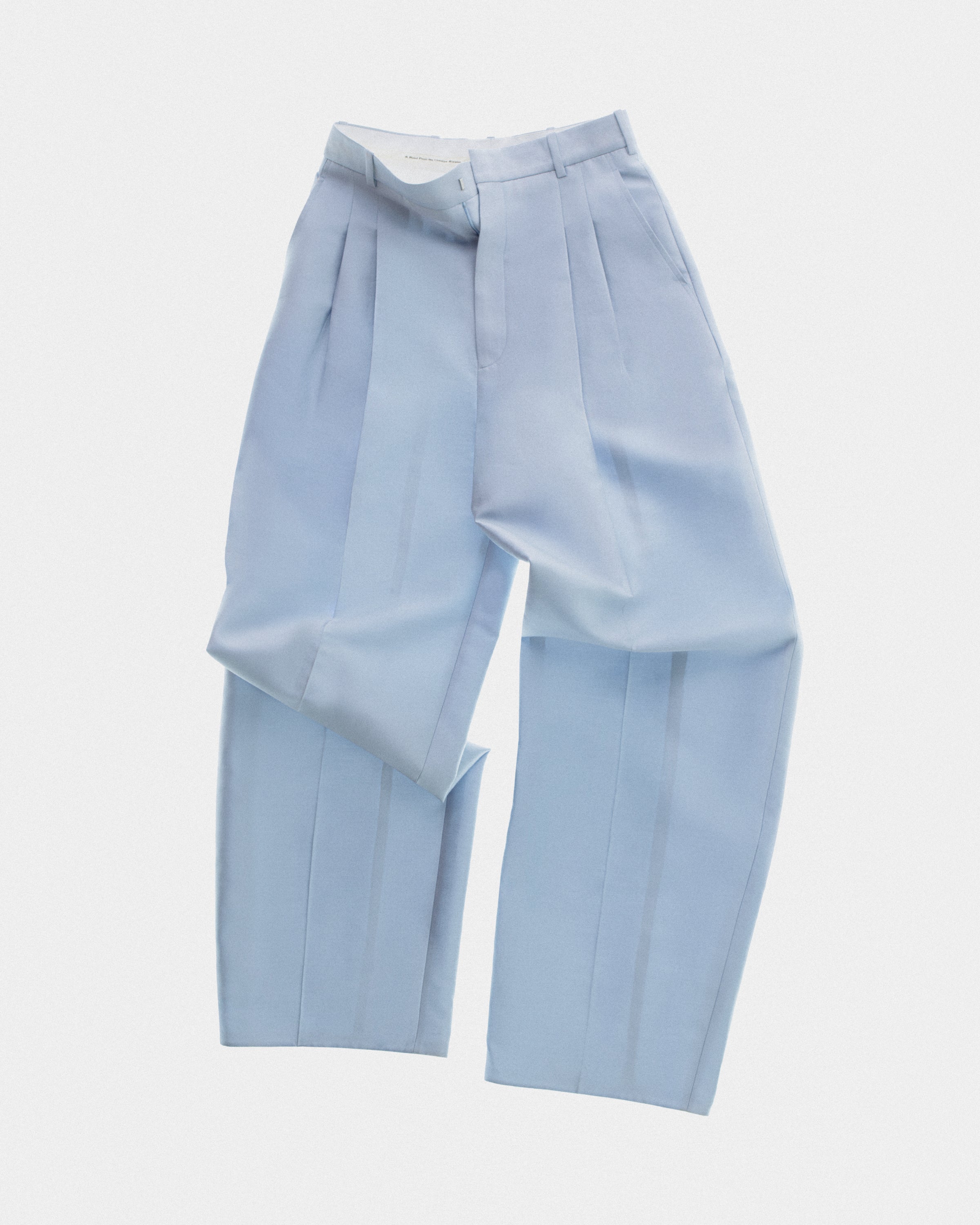 Double pleat trousers in silk wool couture