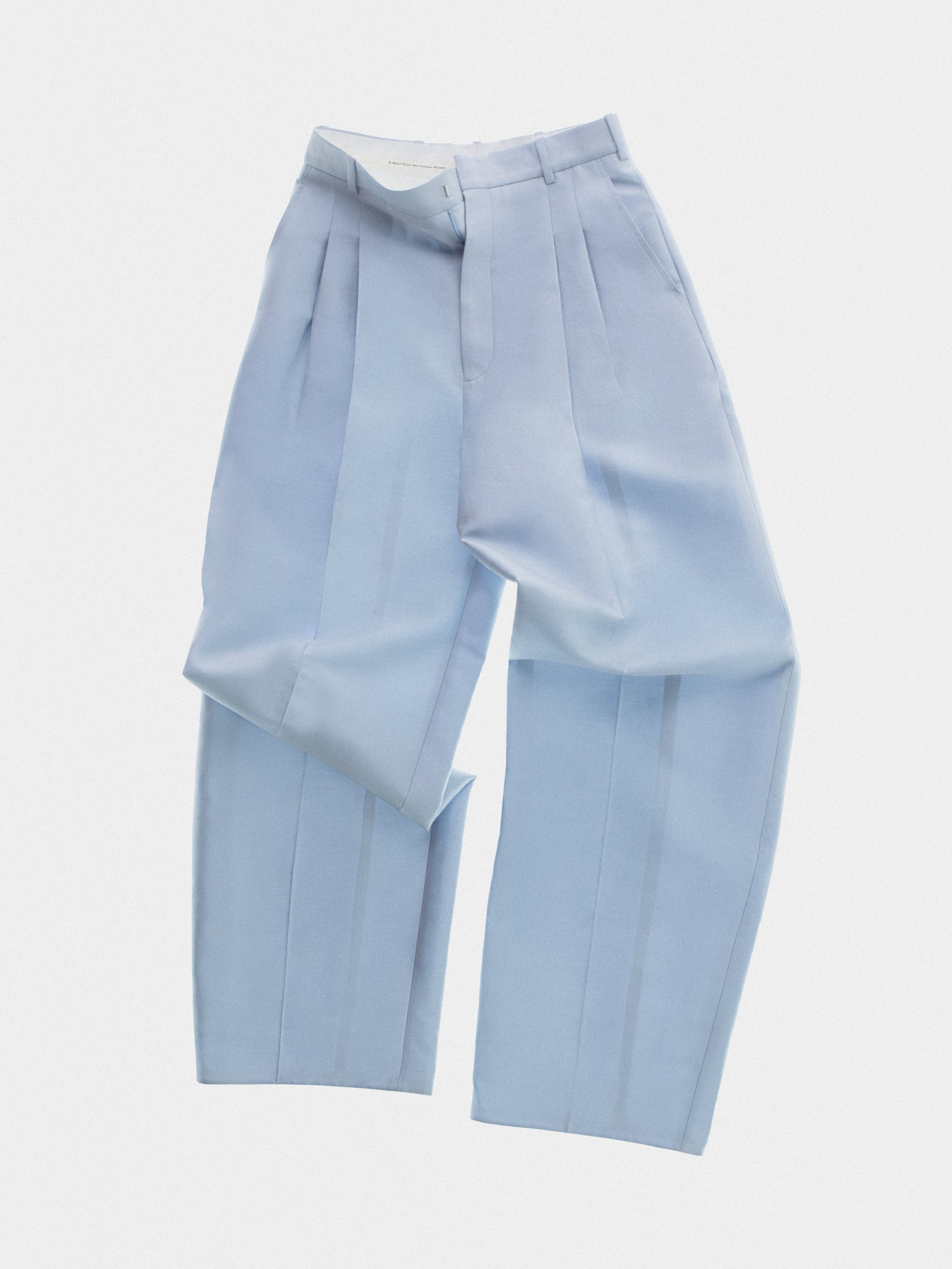 Double pleat trousers in silk wool couture