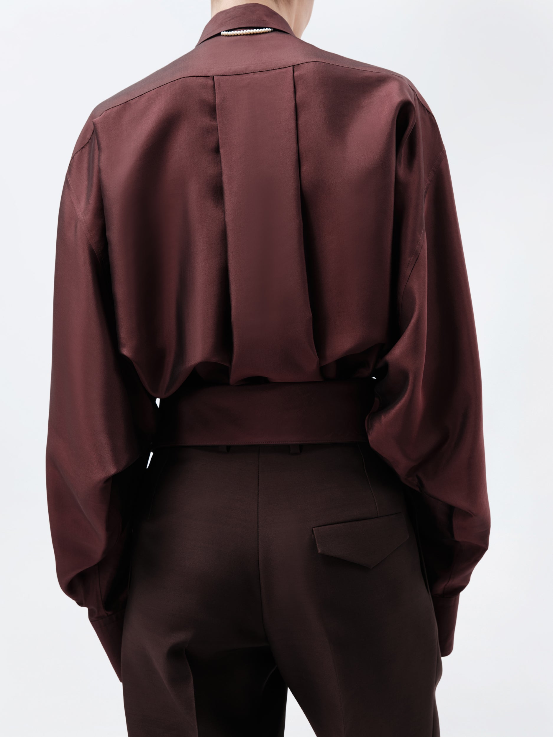 Orchid trousers in silk wool toile