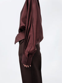 Orchid trousers in silk wool toile
