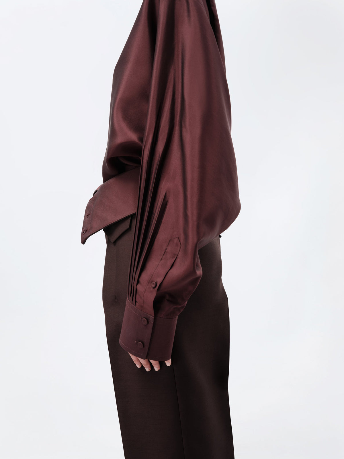 Orchid trousers in silk wool toile