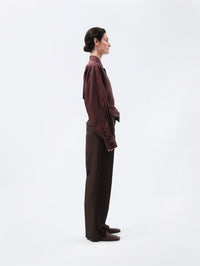 Orchid trousers in silk wool toile