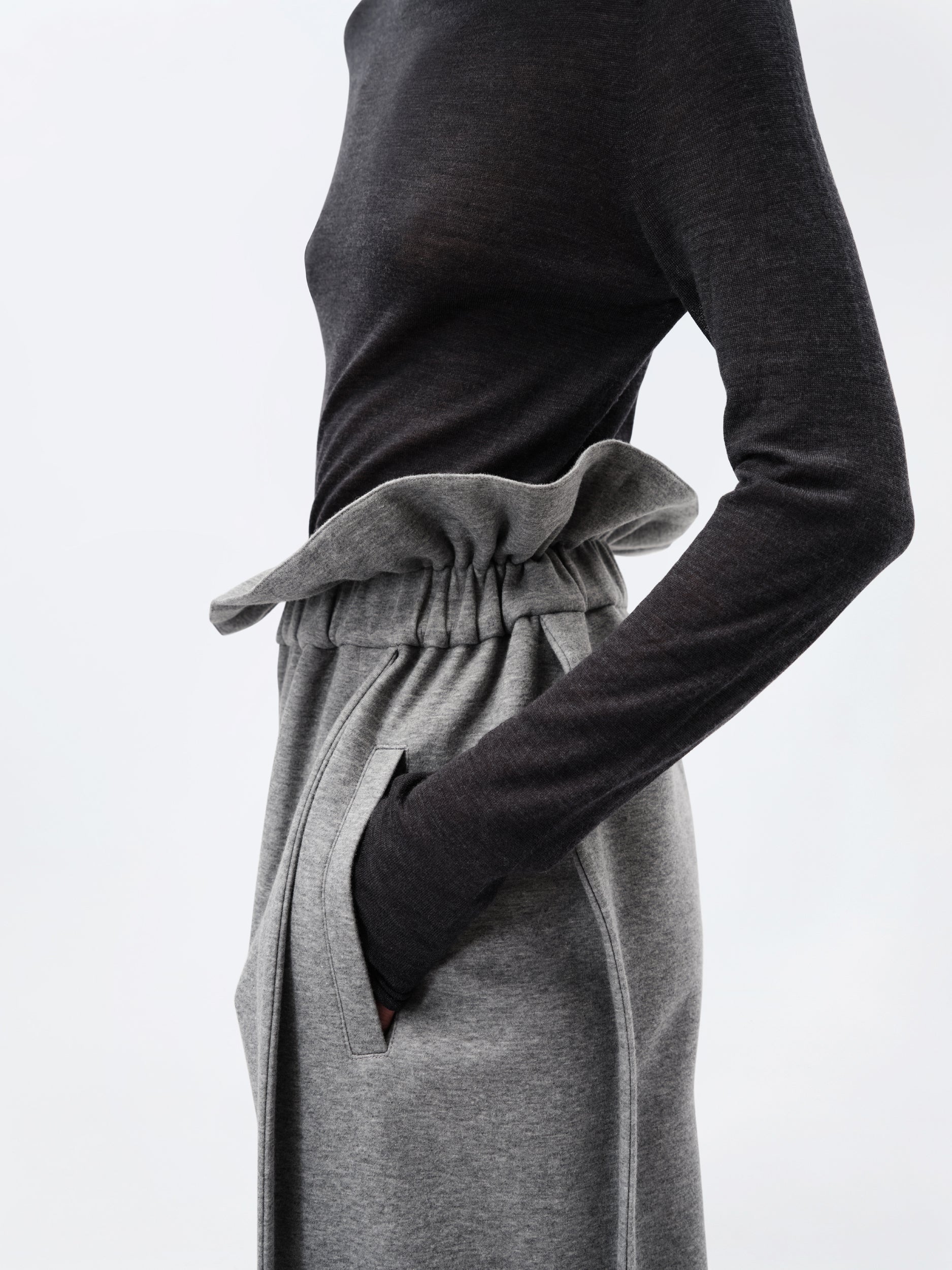 Soft orchid trousers in cashmere cotton jersey