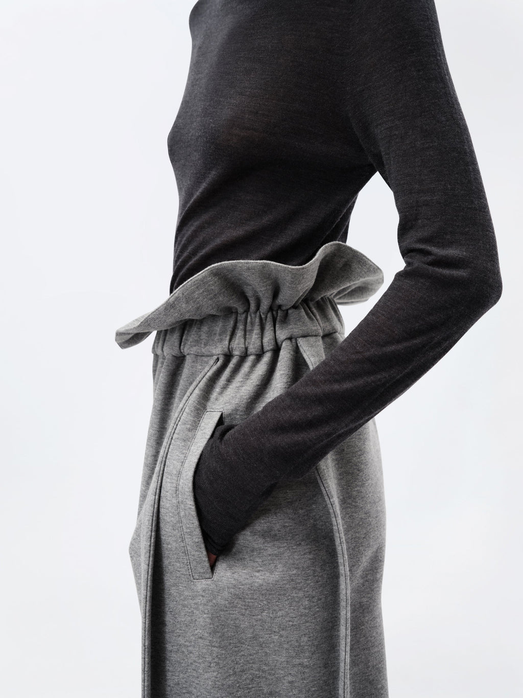 Soft orchid trousers in cashmere cotton jersey