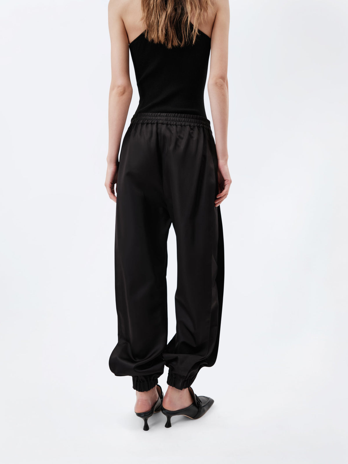 Jogging trousers in double silk