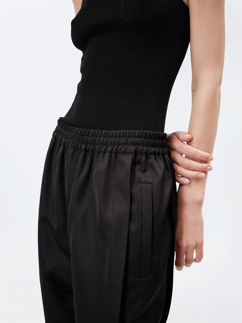 Jogging trousers in double silk