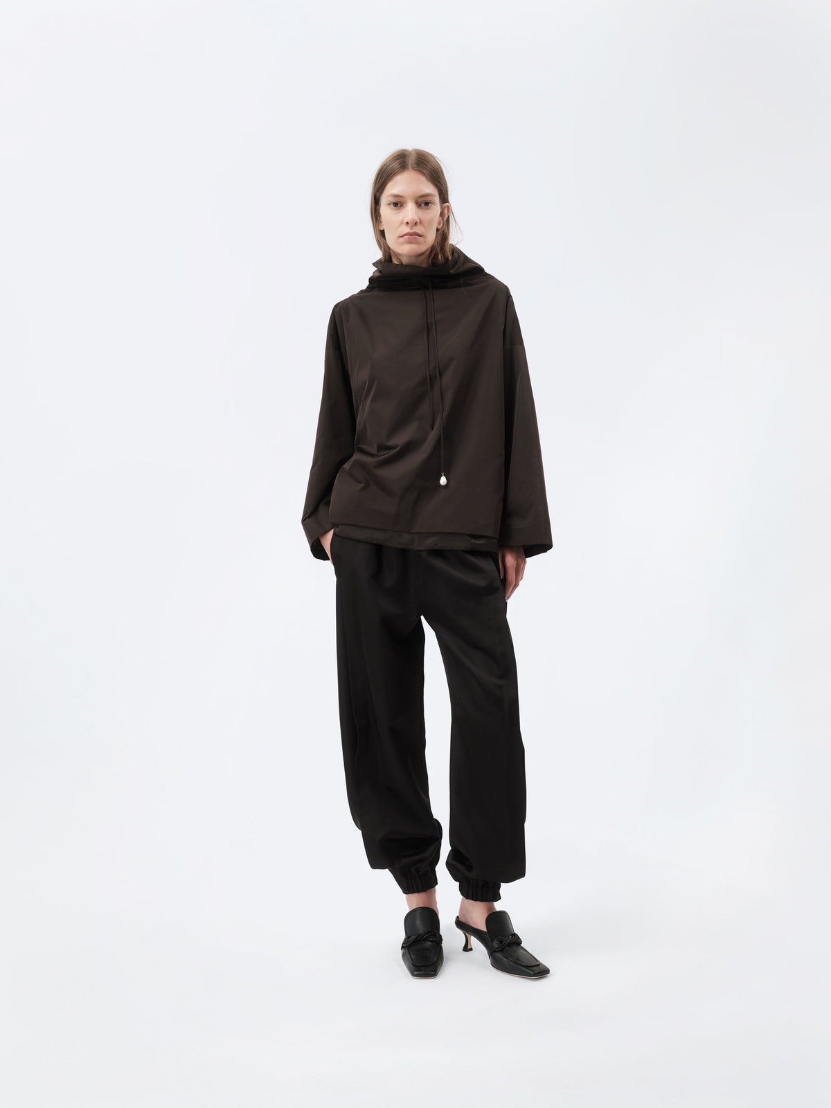 Jogging trousers in double silk