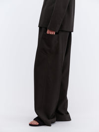 Pantalon taille élastiquée en grain de poudre