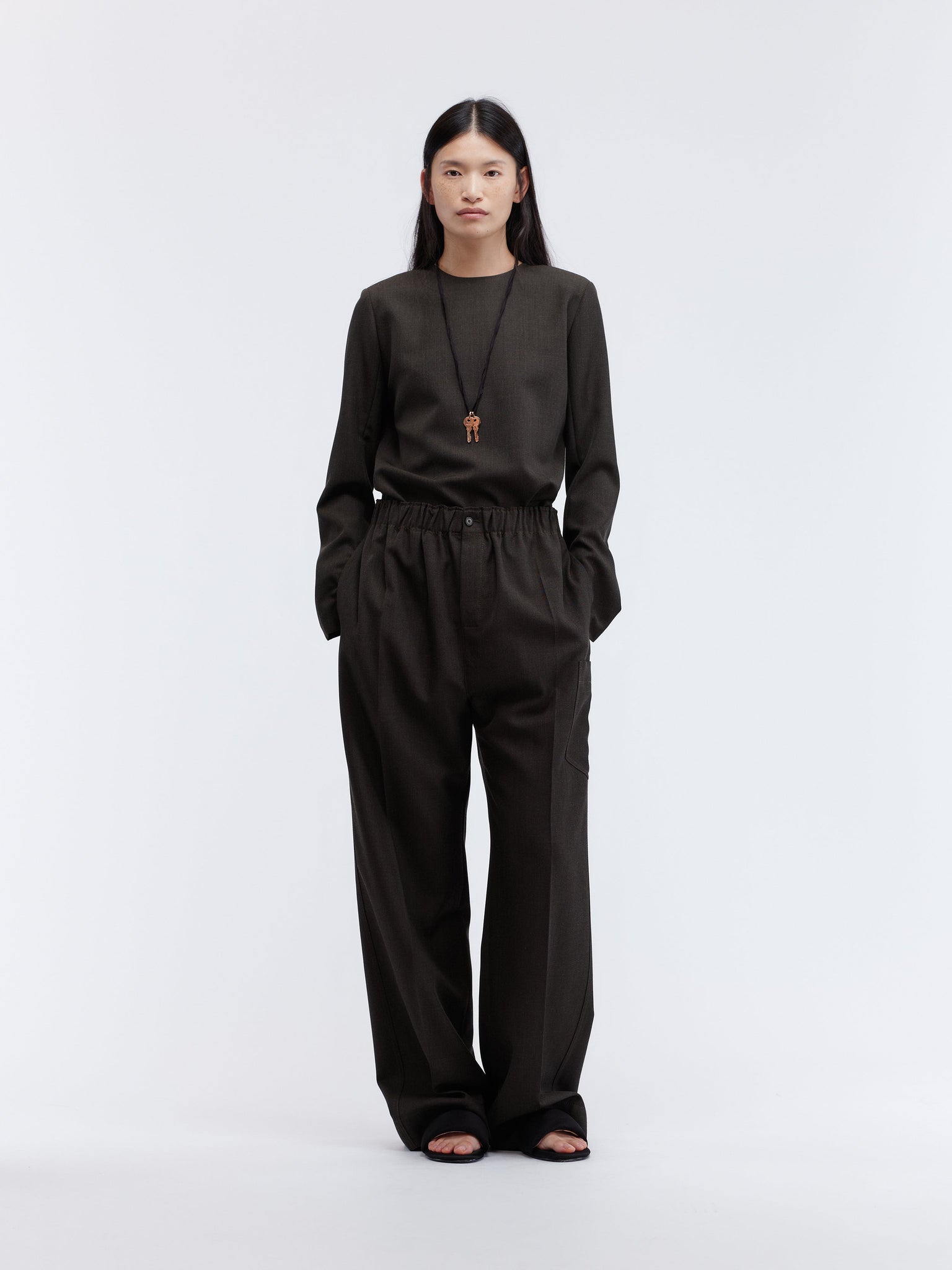 Pyjama trousers in grain de poudre