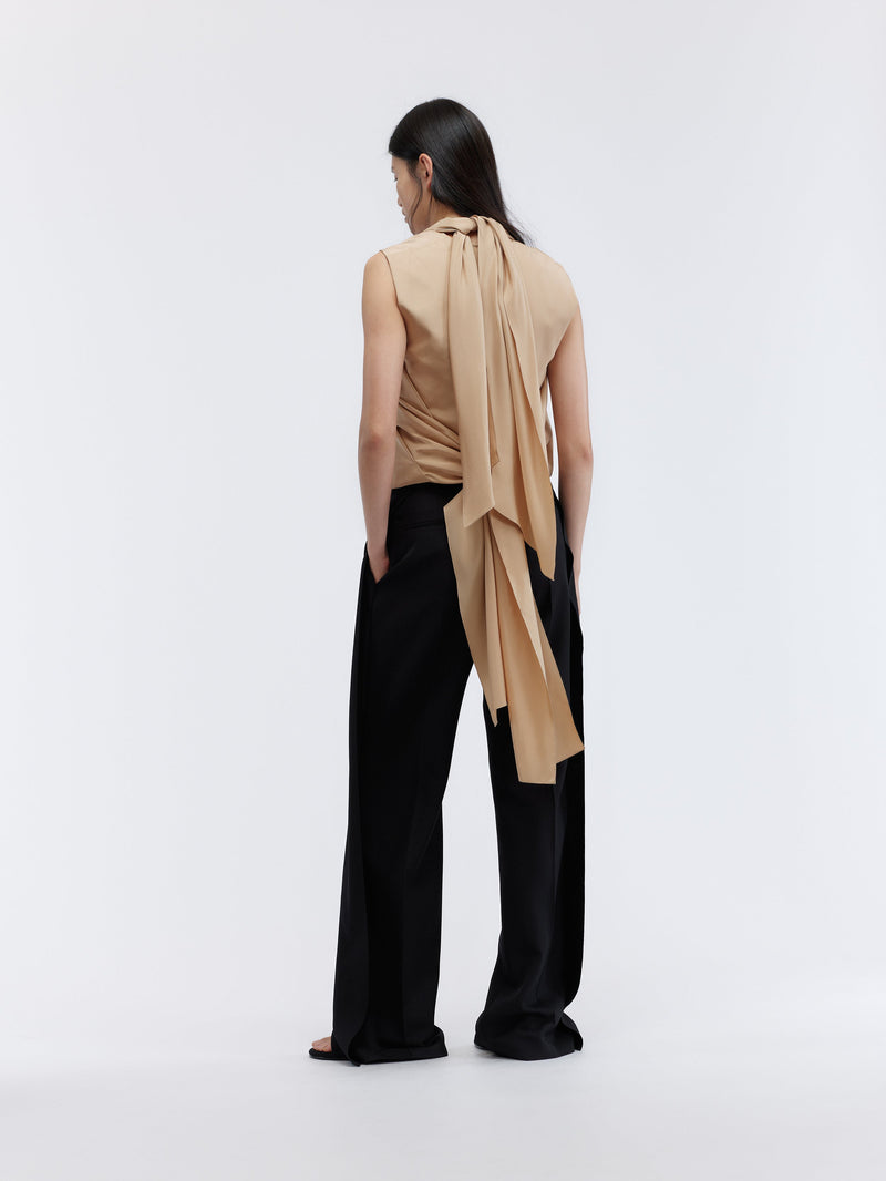 Pantalon déstructuré en grain de poudre