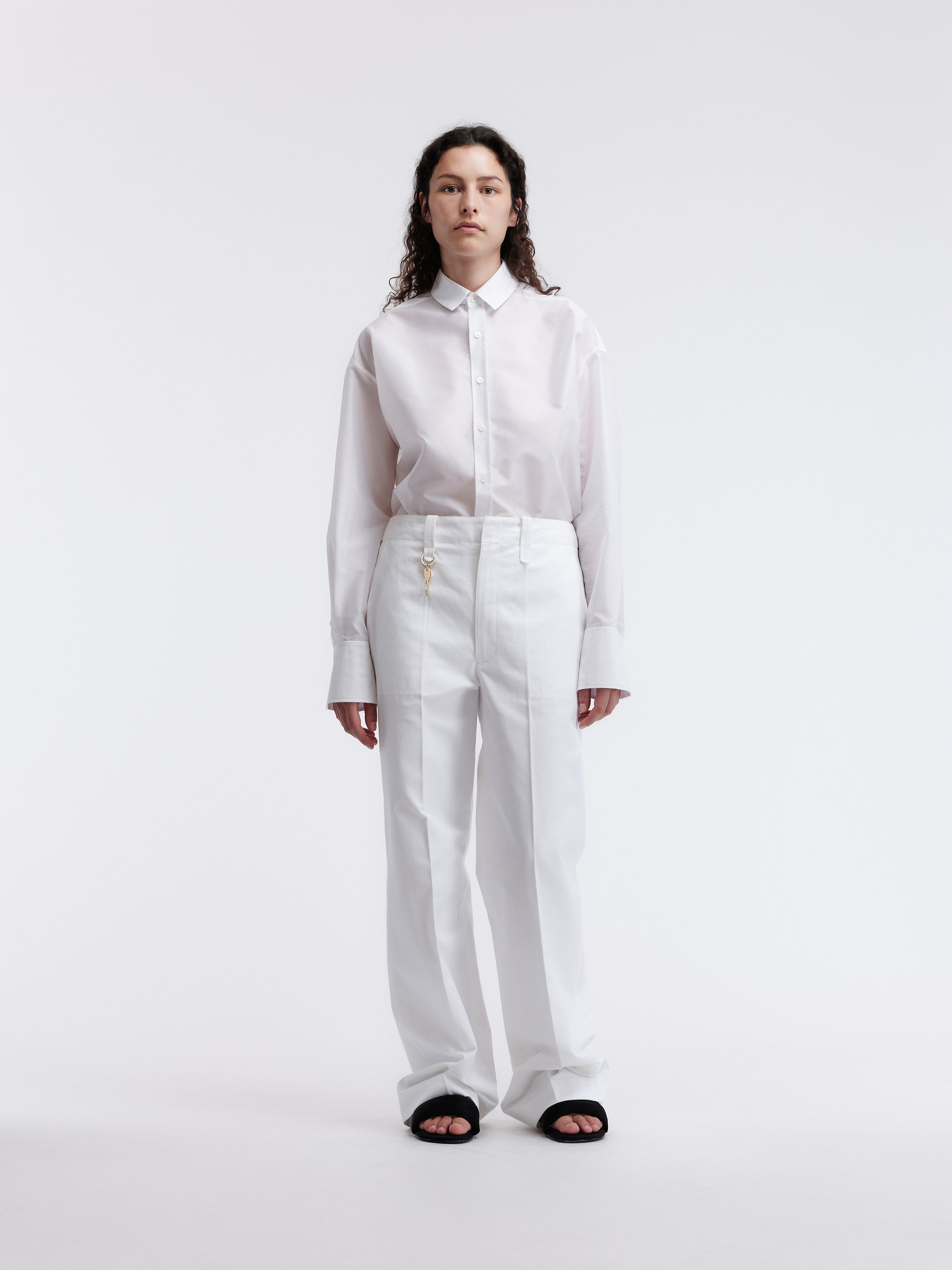 Pantalon avec clé en coton militaire