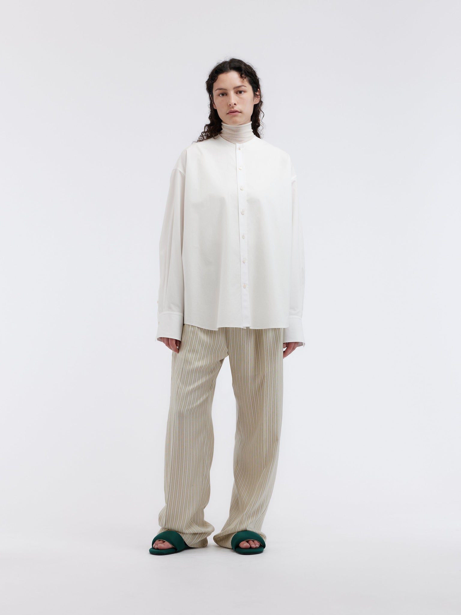 Pyjama trousers in lingerie stripe