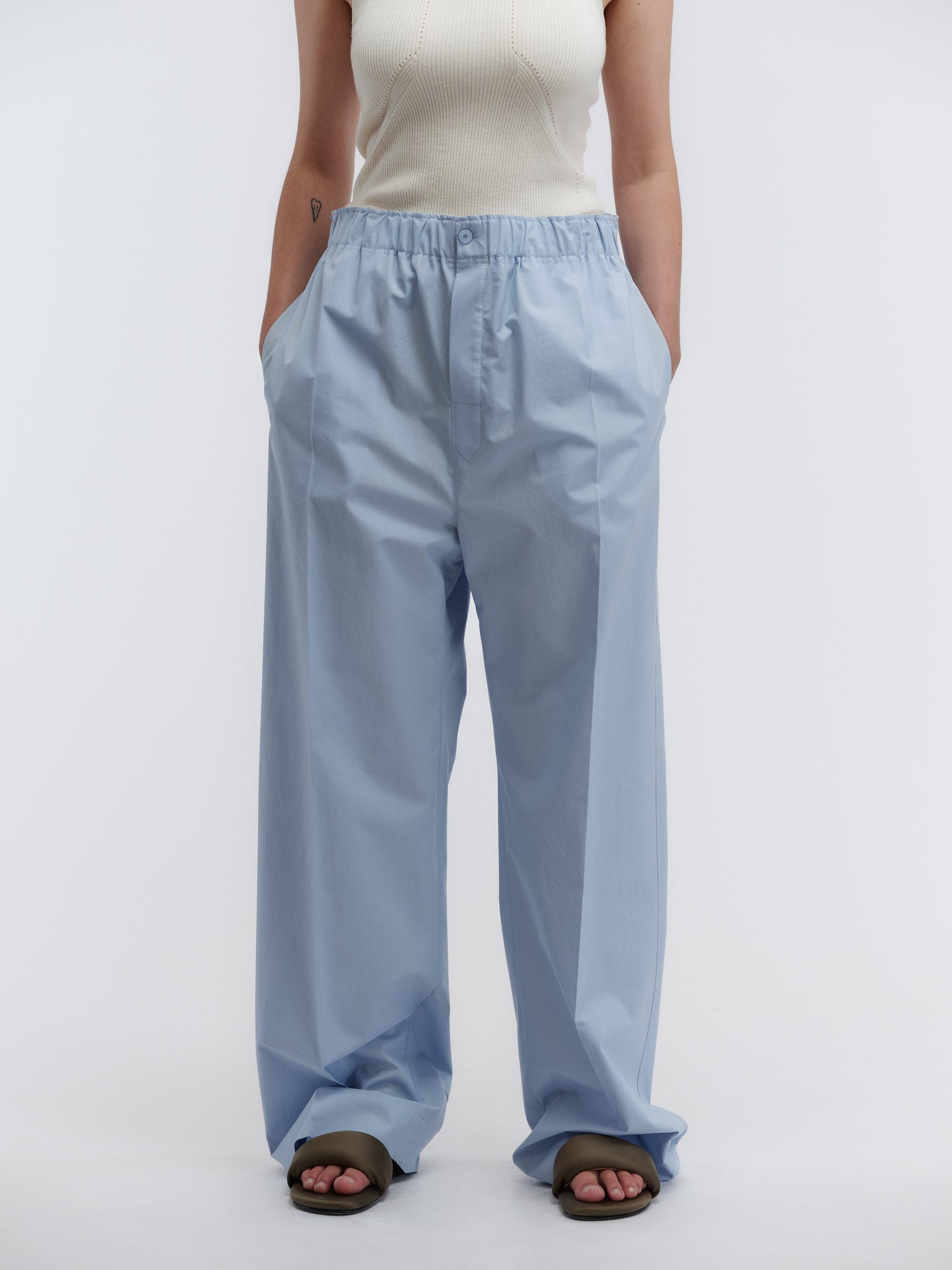 Pyjama trousers in light cotton poplin