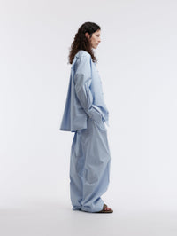 Pantalon taille élastiquée en popeline de coton légère