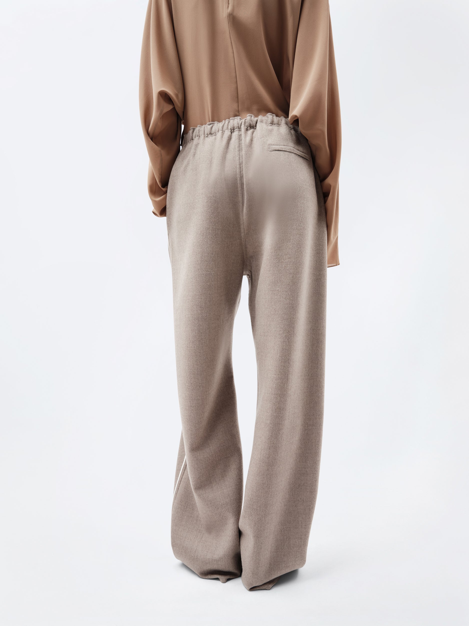 Pantalon à enfiler en laine double face légère