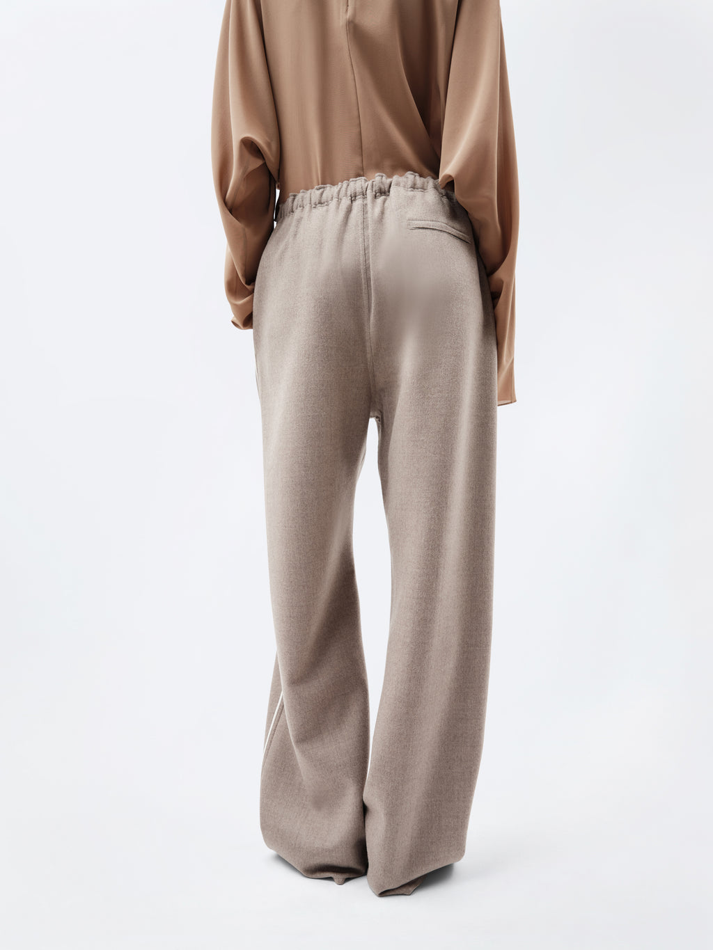 Pantalon à enfiler en laine double face légère