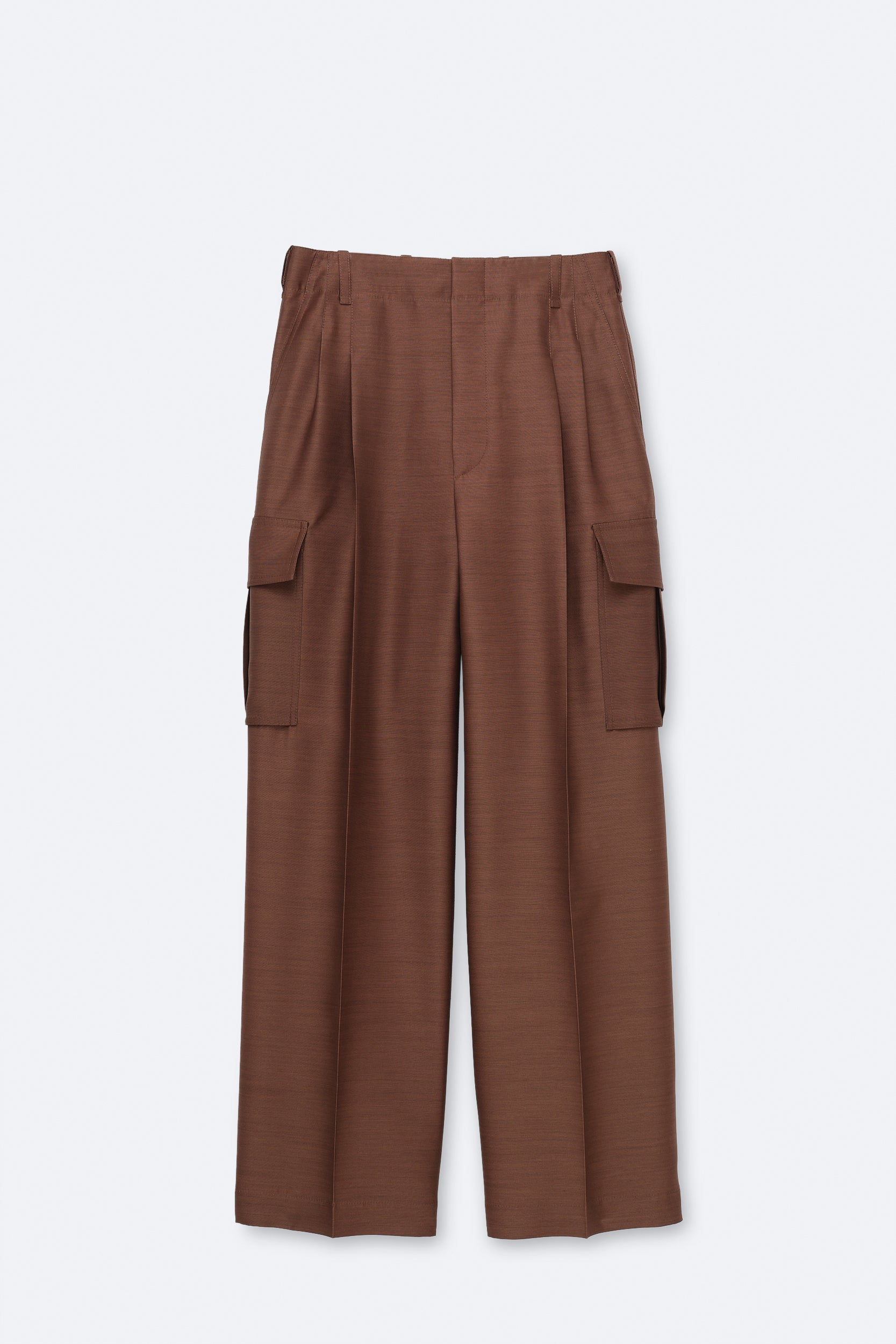 Cargo trousers in silk wool toile