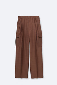 Cargo trousers in silk wool toile