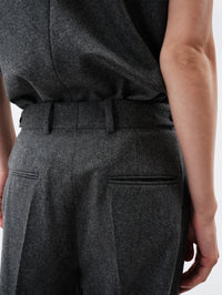 Pantalon à plis en flanelle
