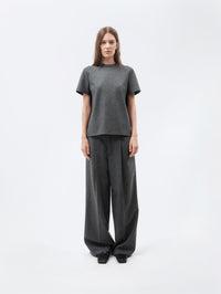 Top t-shirt ajusté en flanelle