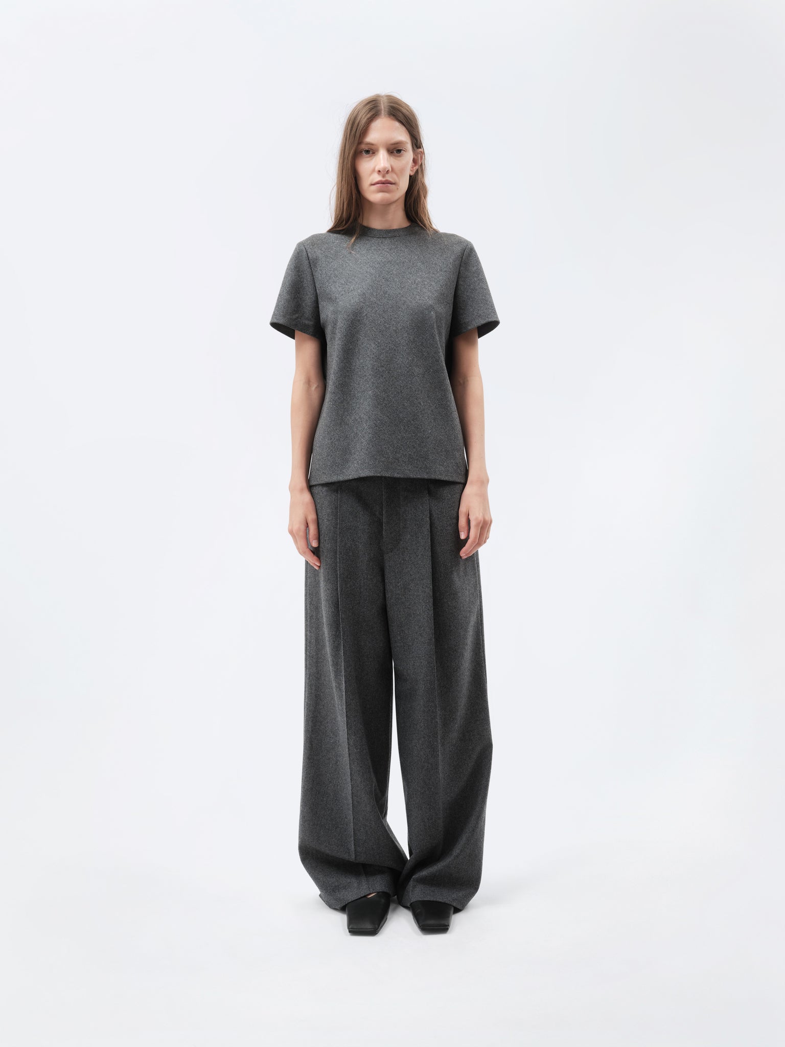 Top t-shirt ajusté en flanelle