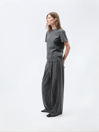 Pantalon à plis en flanelle