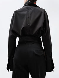 Pantalon orchidée en sergé de laine fluide